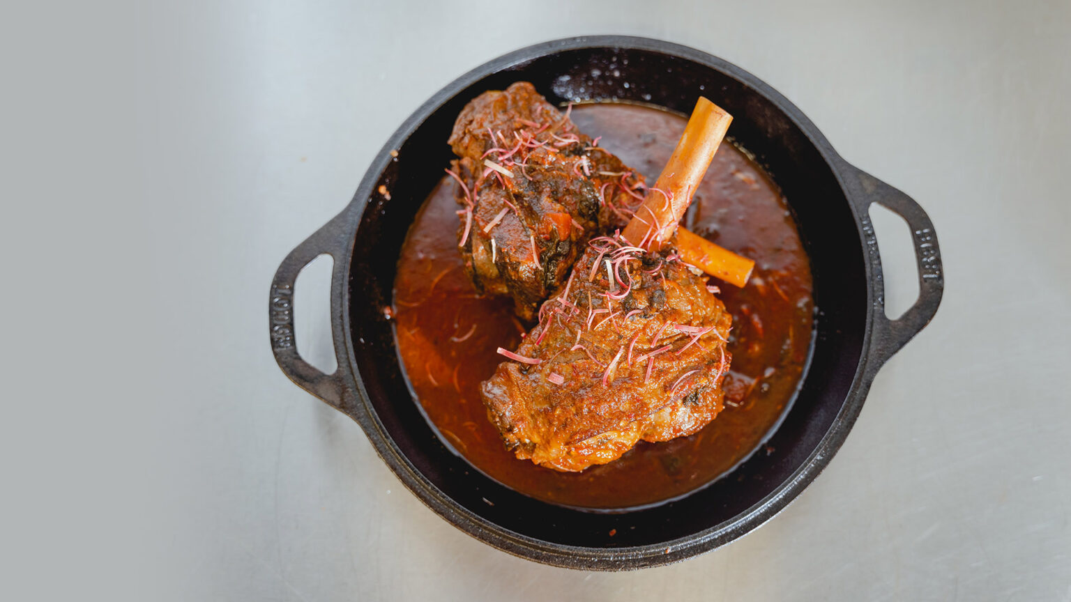 Lamb Shank Braised in Spicy Tamarind Sauce