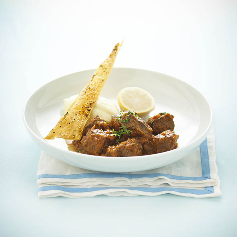Slow-cooked greek lamb stew