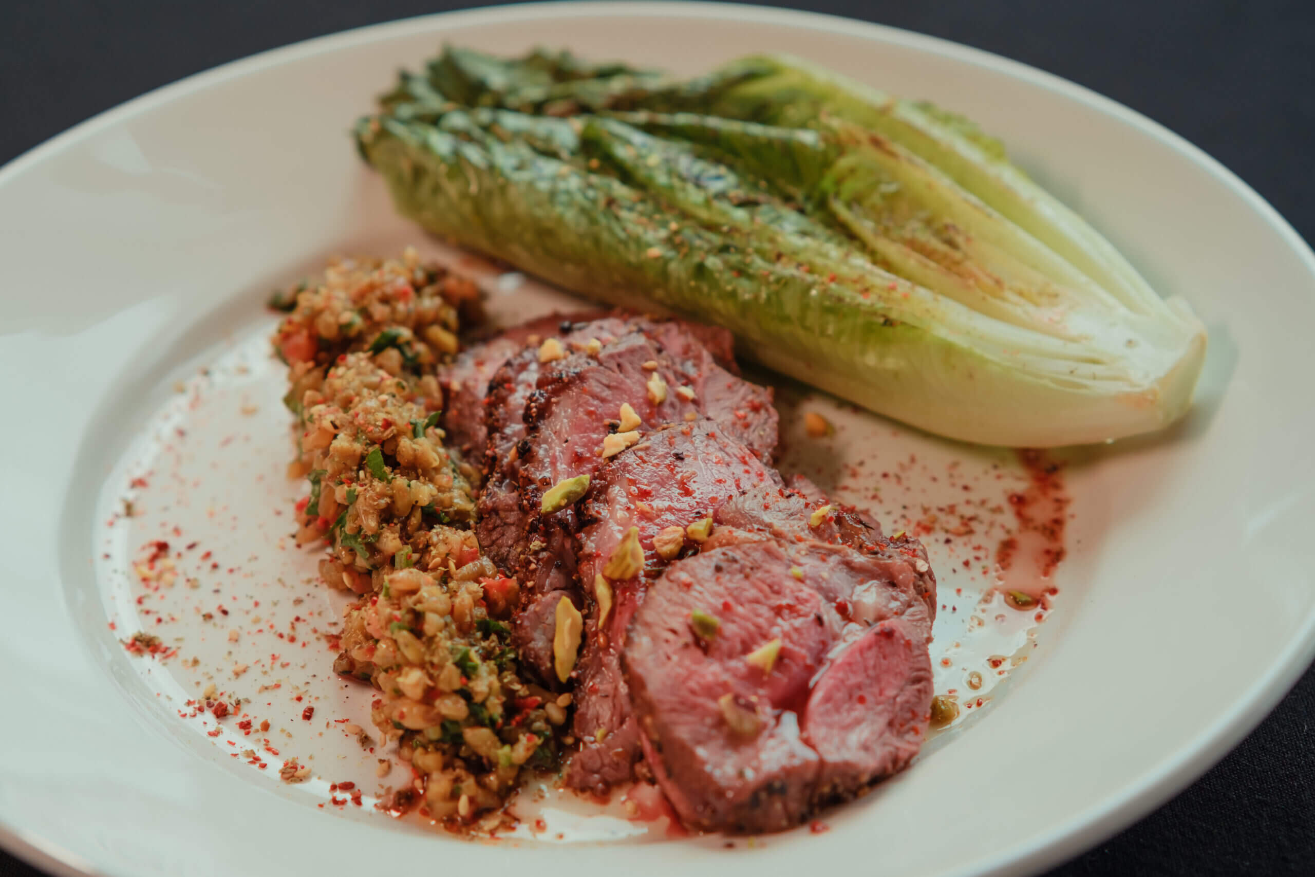 Aussie Lamb Chump, Green Freekeh and Romaine Heart