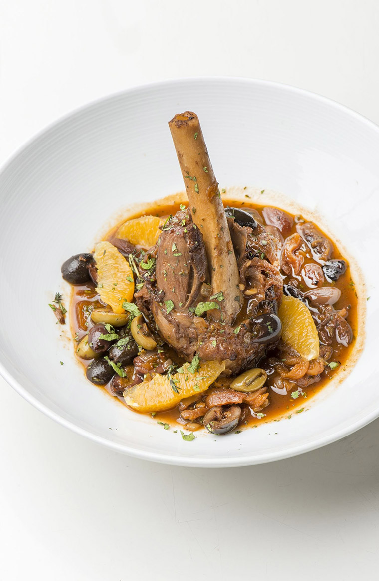 Braised lamb shanks with sambuca