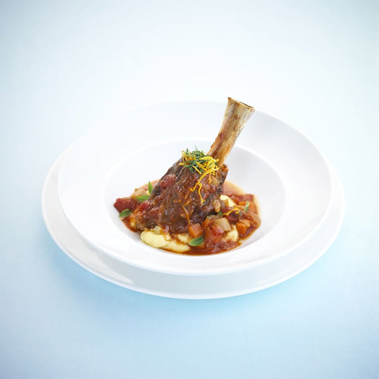 Italian lamb shanks with soft polenta