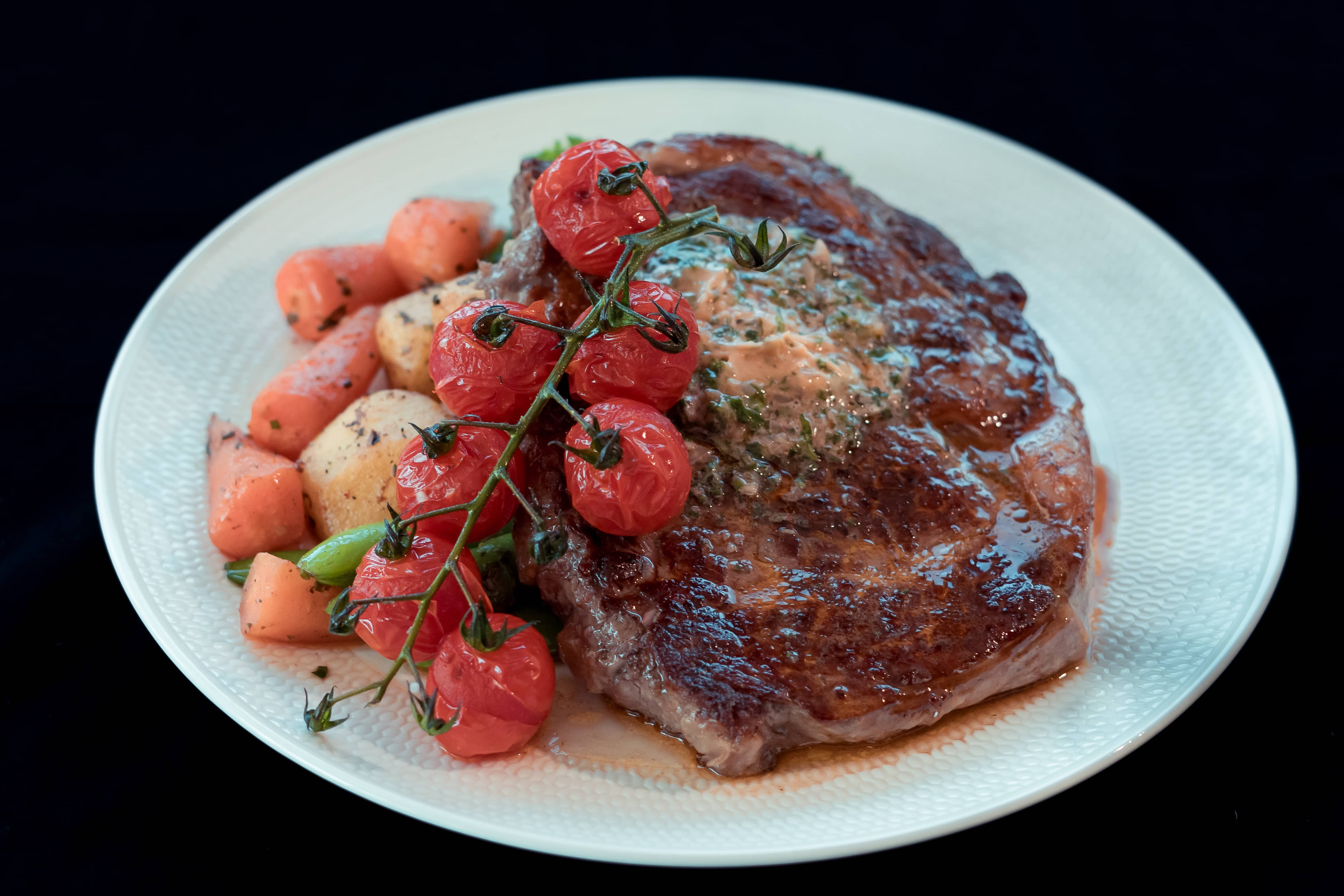 Aussie Ribeye Steak with Café De Paris Butter & Roasted Vegetables | Aussie Beef & Lamb | UK