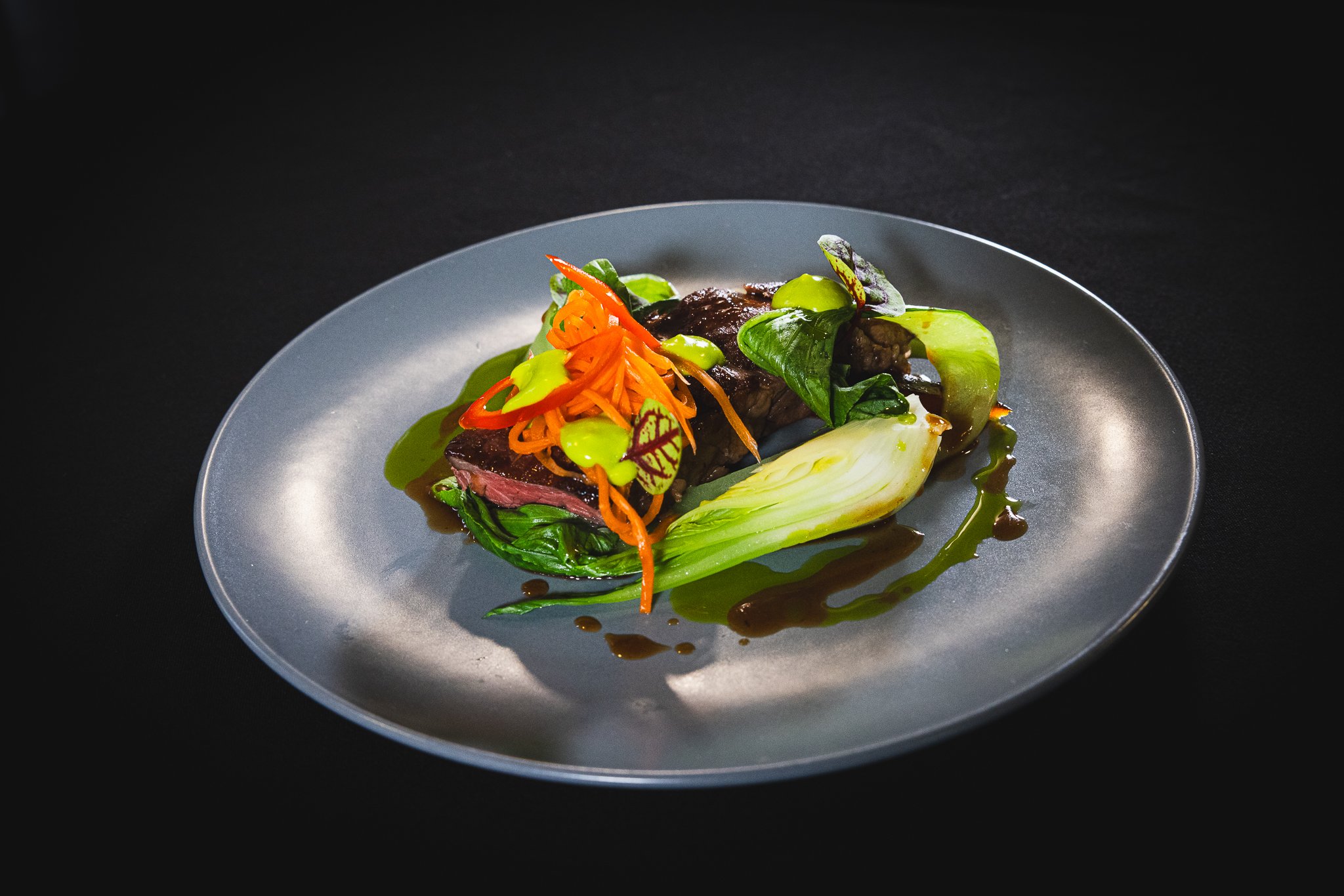 Imperial Chinese Rump of Beef with Pickled Carrots & Pak Choi